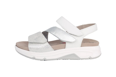 Silver/White Cross Over Strap Sandel