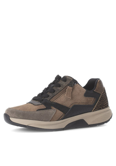 Brown Runners with Gold Details and Animal Print