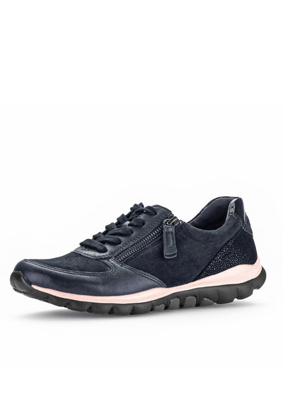 Navy Suede and Faux Lether Effect Runners