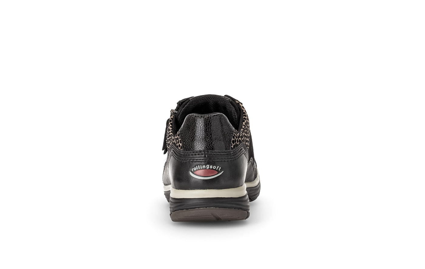 Black Runners with Suede and Animal Print Detail