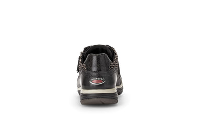Black Runners with Suede and Animal Print Detail