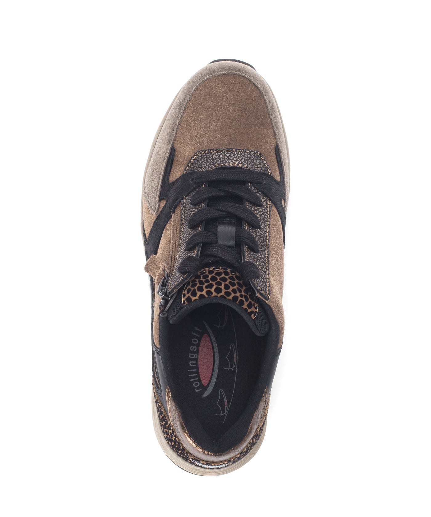 Brown Runners with Gold Details and Animal Print