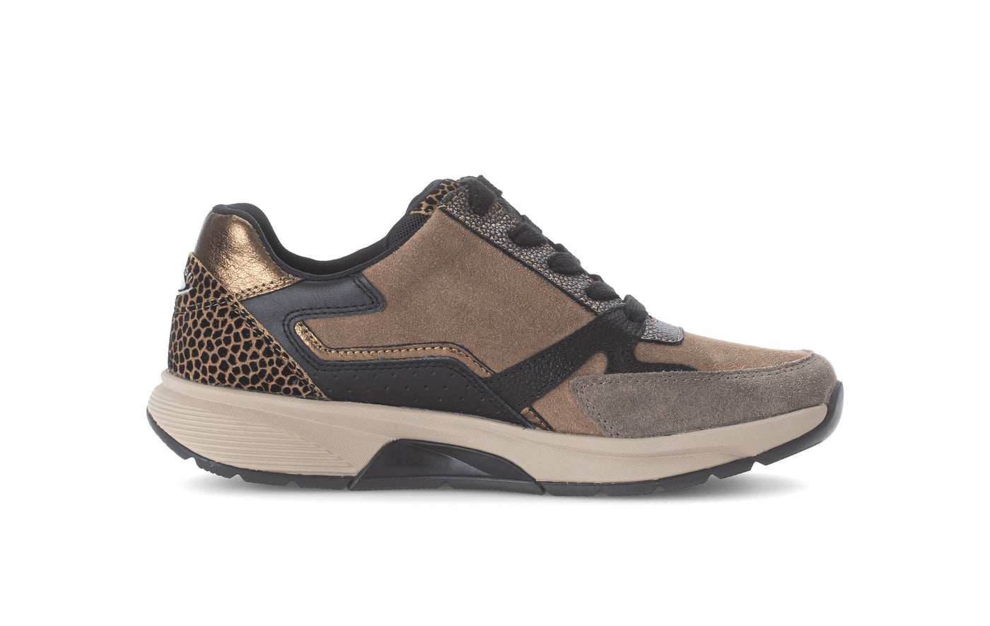Brown Runners with Gold Details and Animal Print