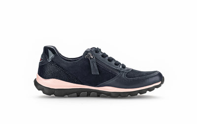 Navy Suede and Faux Lether Effect Runners