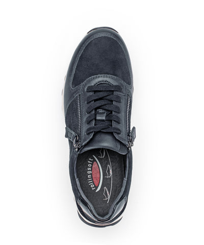 Navy Suede and Faux Lether Effect Runners