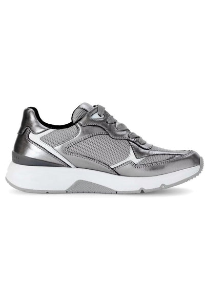 Silver Metallic Lace Up Runner