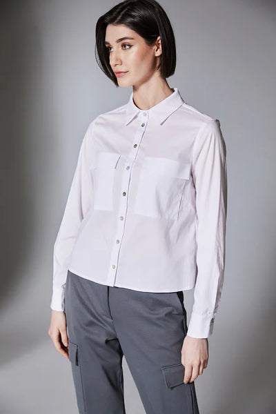White Shirt With Patch Pockets