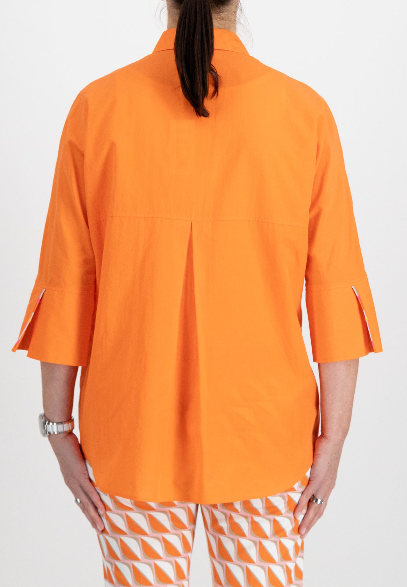 Plain Orange Button Up Shirt