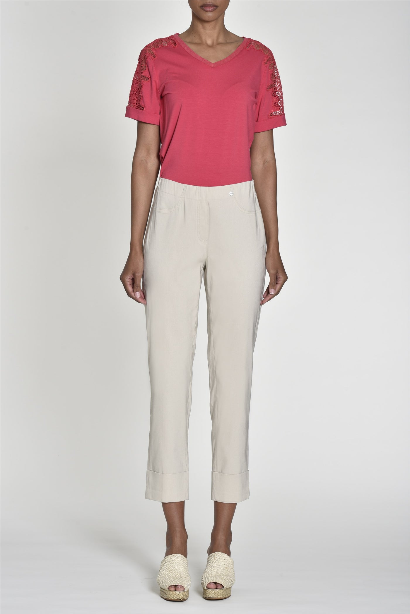 Beige 3/4 Bella Trousers