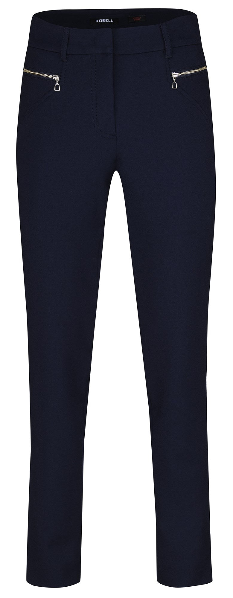 Navy Mimi Trousers With Zip Detail