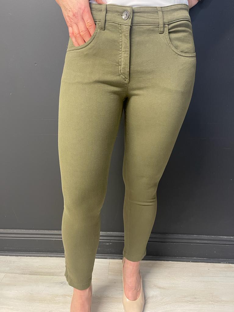 Khaki Twigy Jeans with Ankle Zip