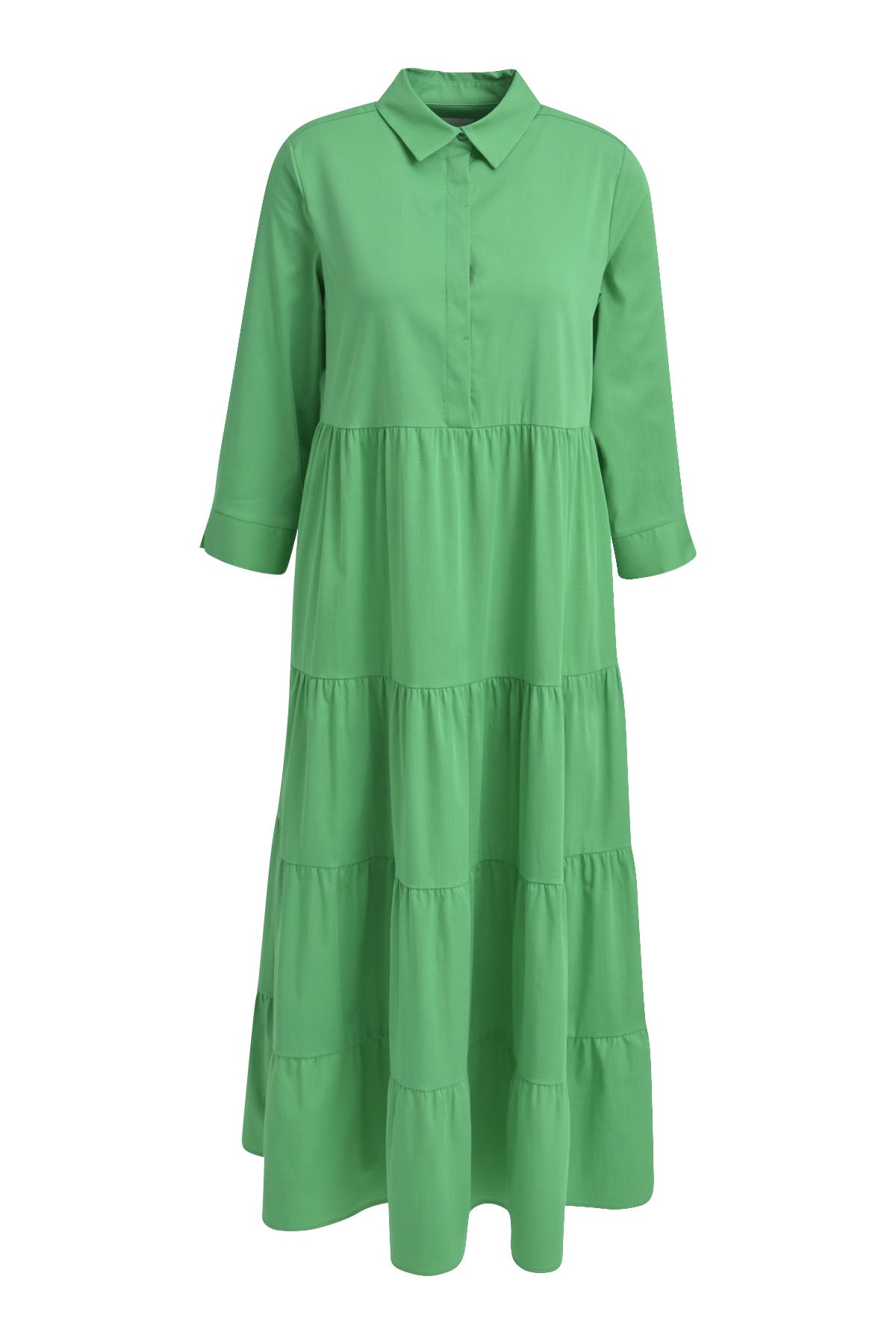 Green Long Dress With Collar