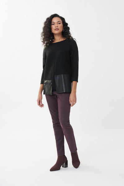 Joseph Ribkoff Black Top with Zip Pocket