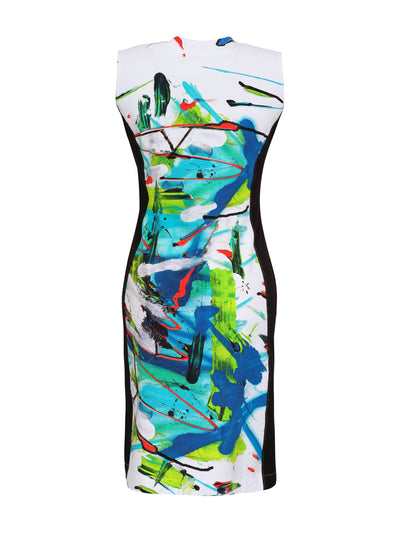 Multicoloured Sleeveless Dress with Zip Detail