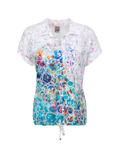 Multicoloured Blouse with Draw String Waist