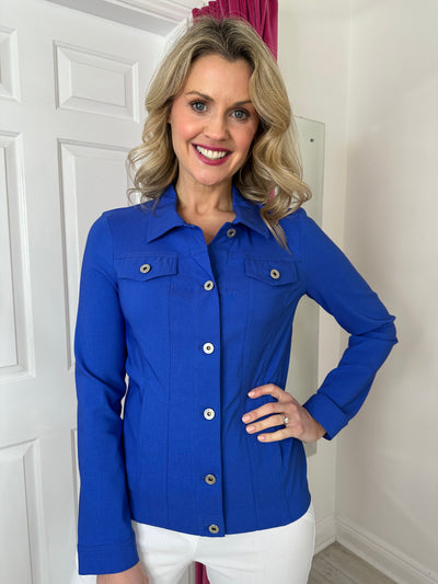 Royal Blue 'Happy' Jacket with Collar
