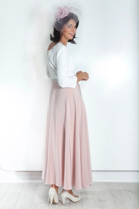 Pink and Ivory Dress With Jewel Detail