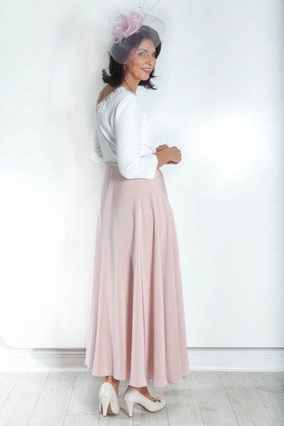Pink and Ivory Dress With Jewel Detail