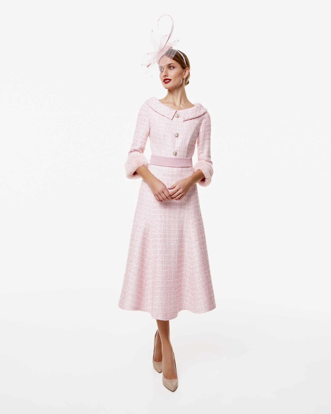 Pearl Button Drapery Dress