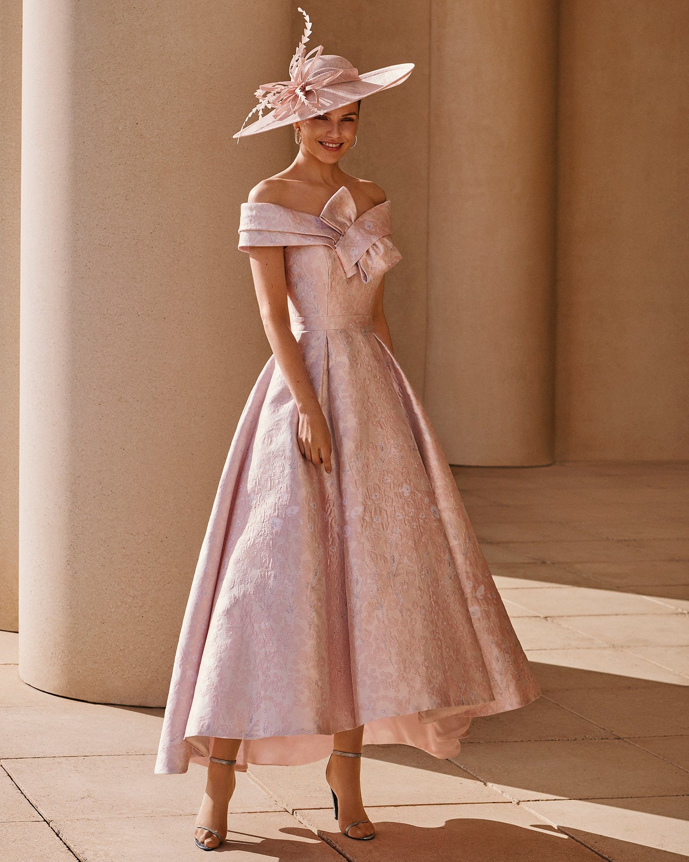 Soft Pink Dress With Floral Design