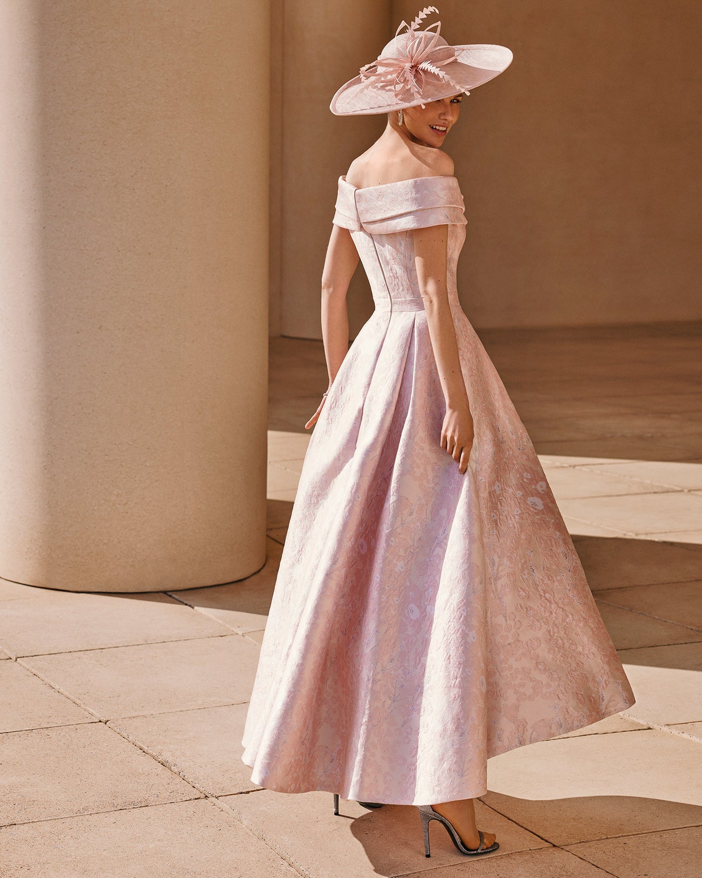 Soft Pink Dress With Floral Design