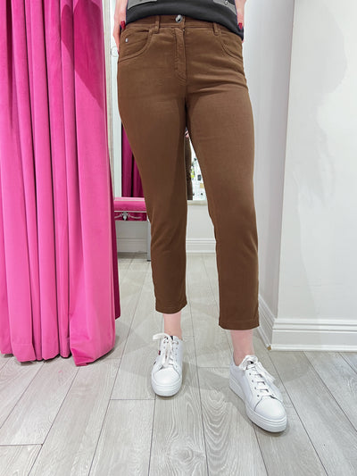 Twigy Jeans with Ankle Zips Brown