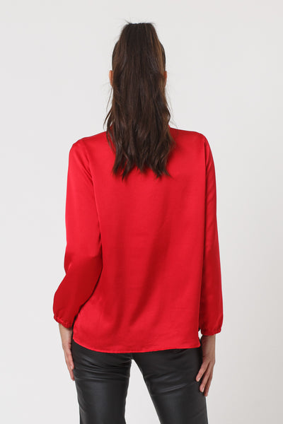 Amalie Red Silk Blouse