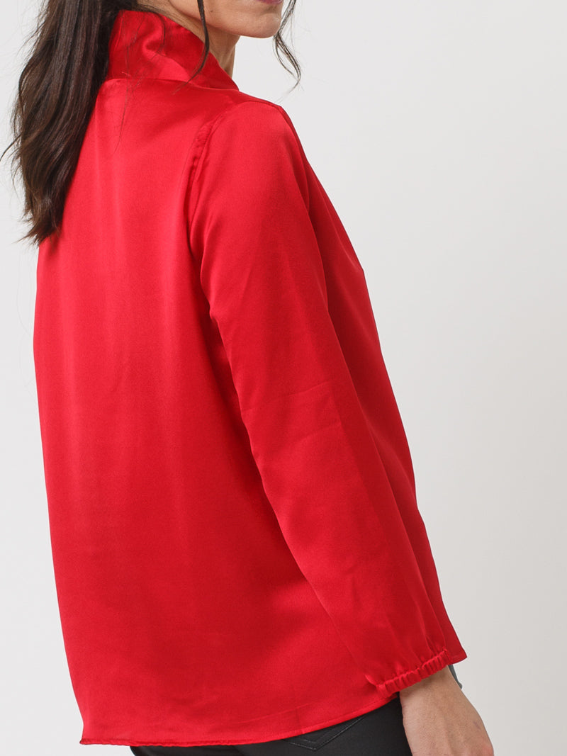 Amalie Red Silk Blouse