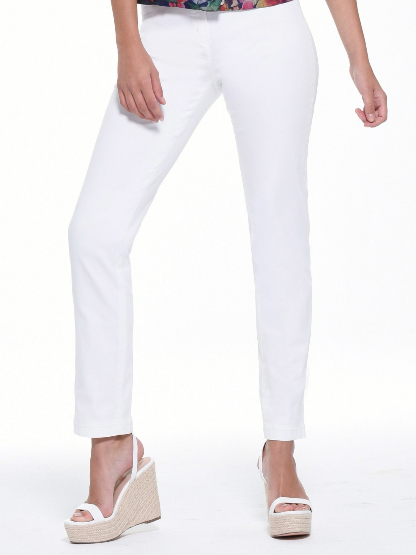 White Bella Full Length Trousers