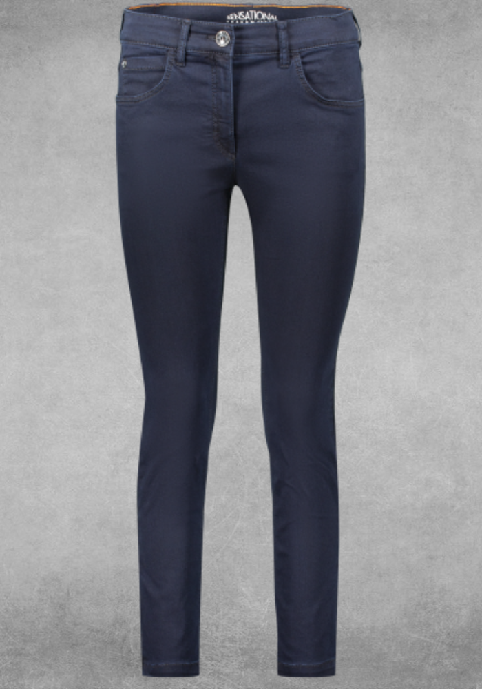 Twigy Jeans With Ankle Zips Dark Denim