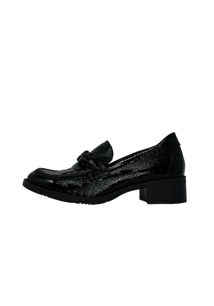 Black Loafers with Twist Detail