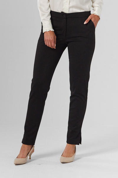 D2D Black Trousers Side-Stretch Waist