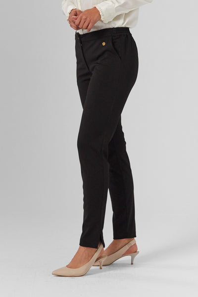 D2D Black Trousers Side-Stretch Waist