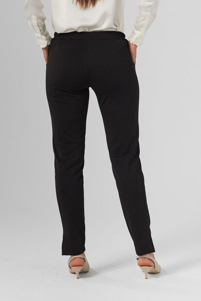 D2D Black Trousers Side-Stretch Waist