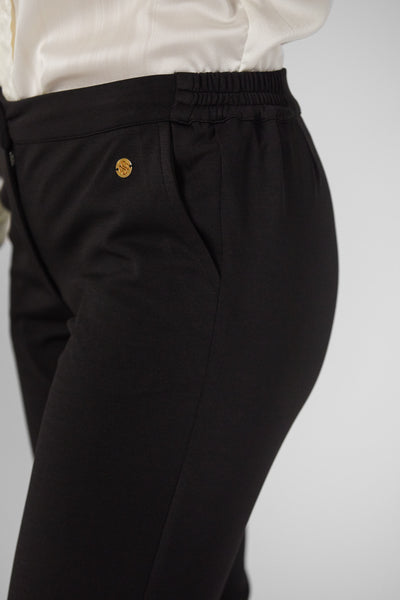 D2D Black Trousers Side-Stretch Waist