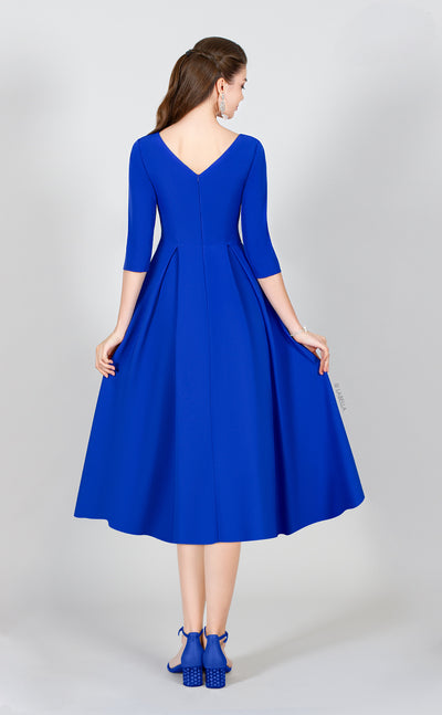 Royal Blue Dress With Shawl