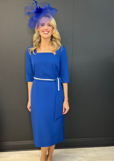 Royal Blue Dress with Detatchable Belt