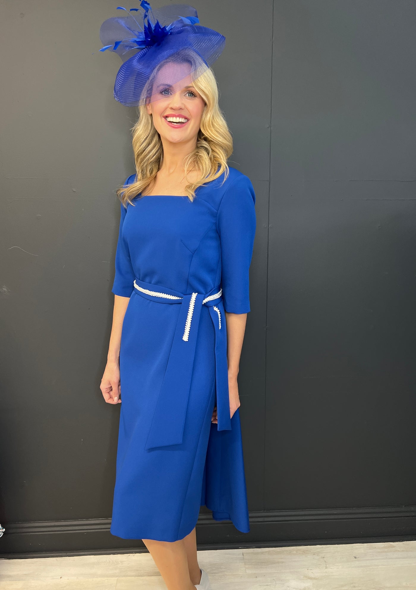 Royal Blue Dress with Detatchable Belt La Creme Boutique Royal Blue Dress with Detatchable Belt La Creme Boutique
