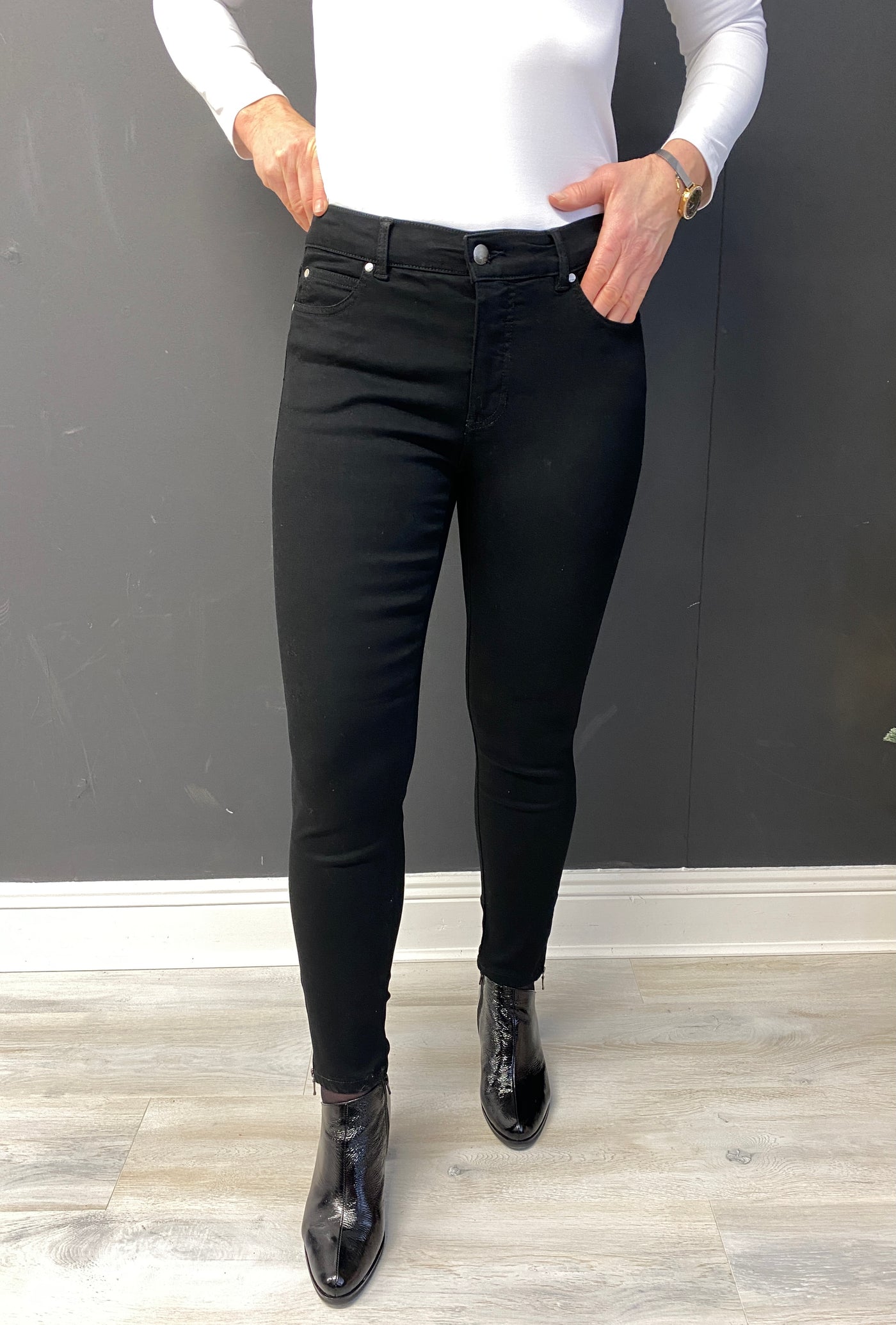 Magic Fit Pants With Ankle Zips Black