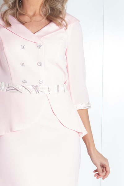 Baby Pink Dress with Button Detail