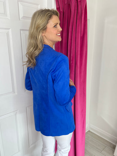 Royal Blue Jacket with Faux Pockets