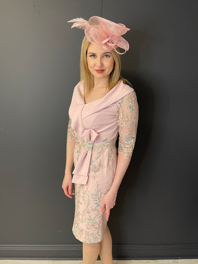 Pink Dress With Floral Lace Detail