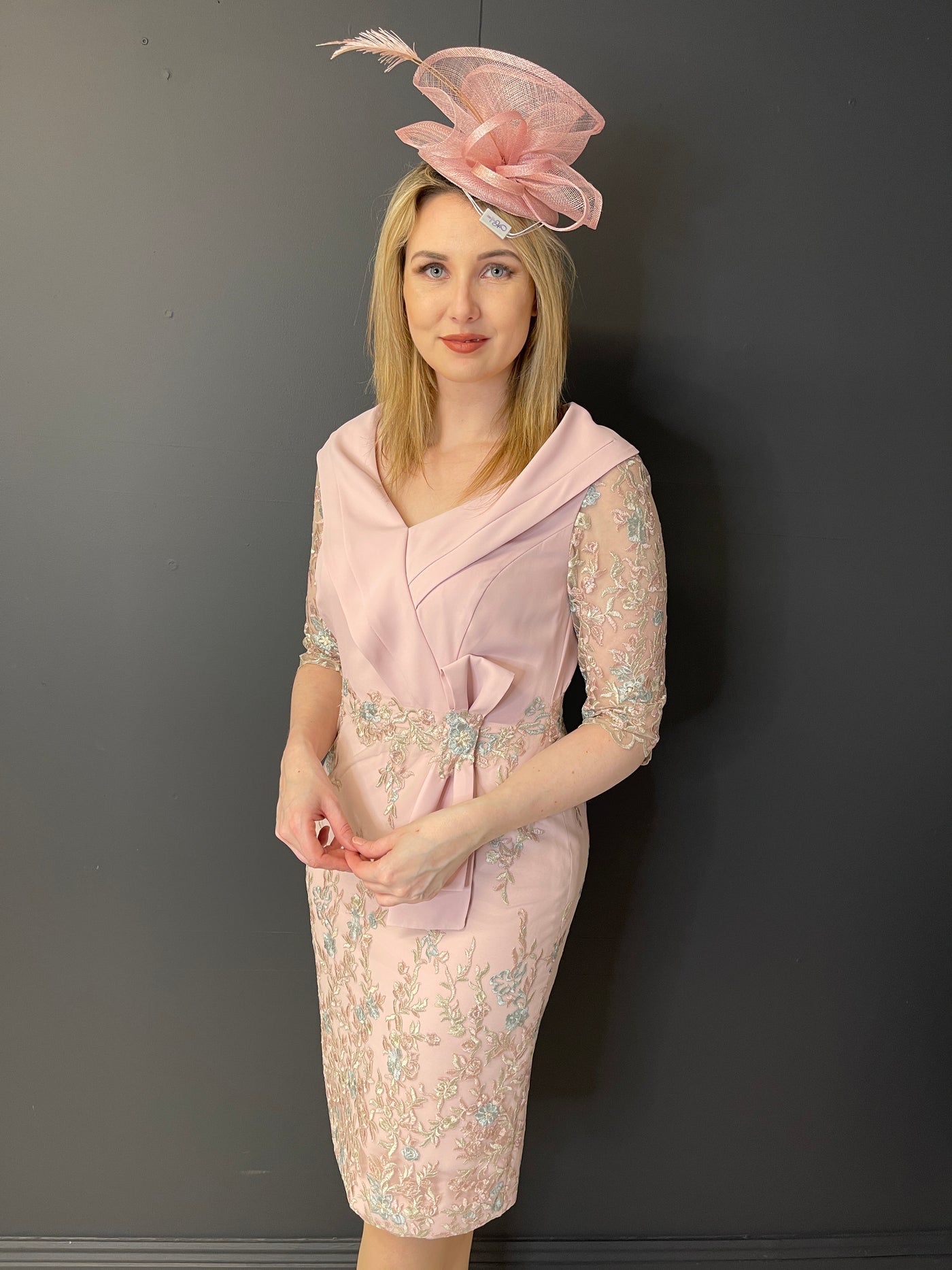 Pink Dress With Floral Lace Detail