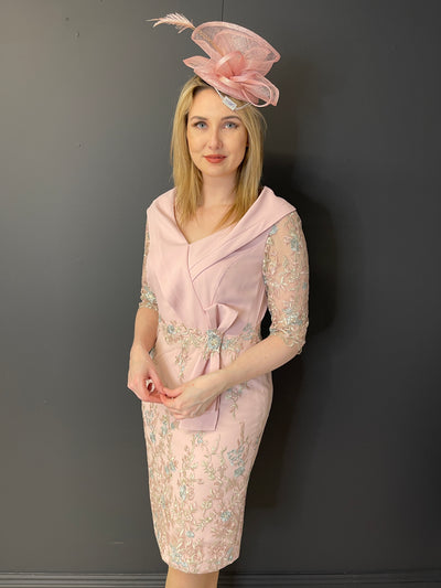 Pink Dress With Floral Lace Detail