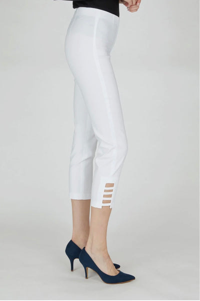 White "Lena" Lattice Trousers