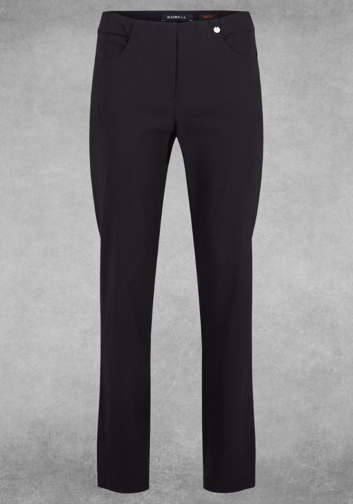 Black Bella Full Length Trousers With Pockets