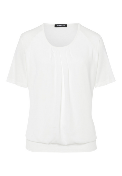 White Short Sleeve With Pleats