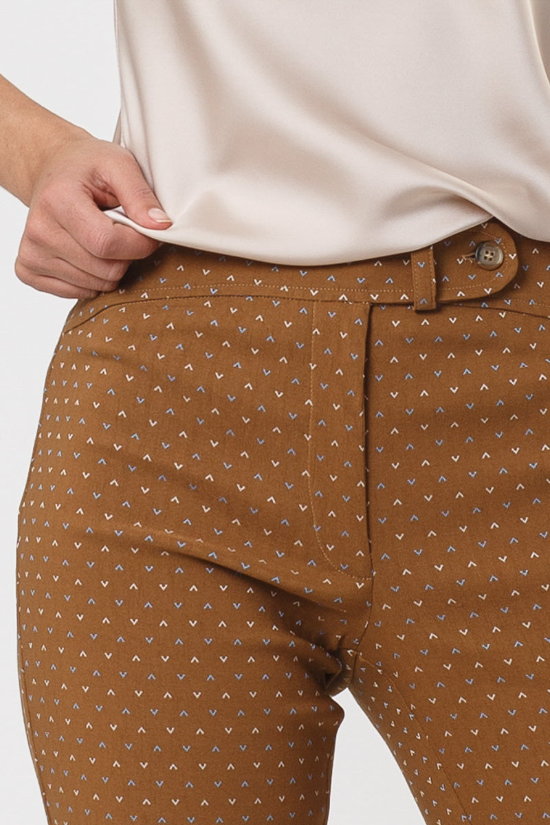 Somie Geo Brown Cropped Trousers