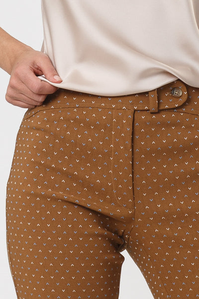 Somie Geo Brown Cropped Trousers