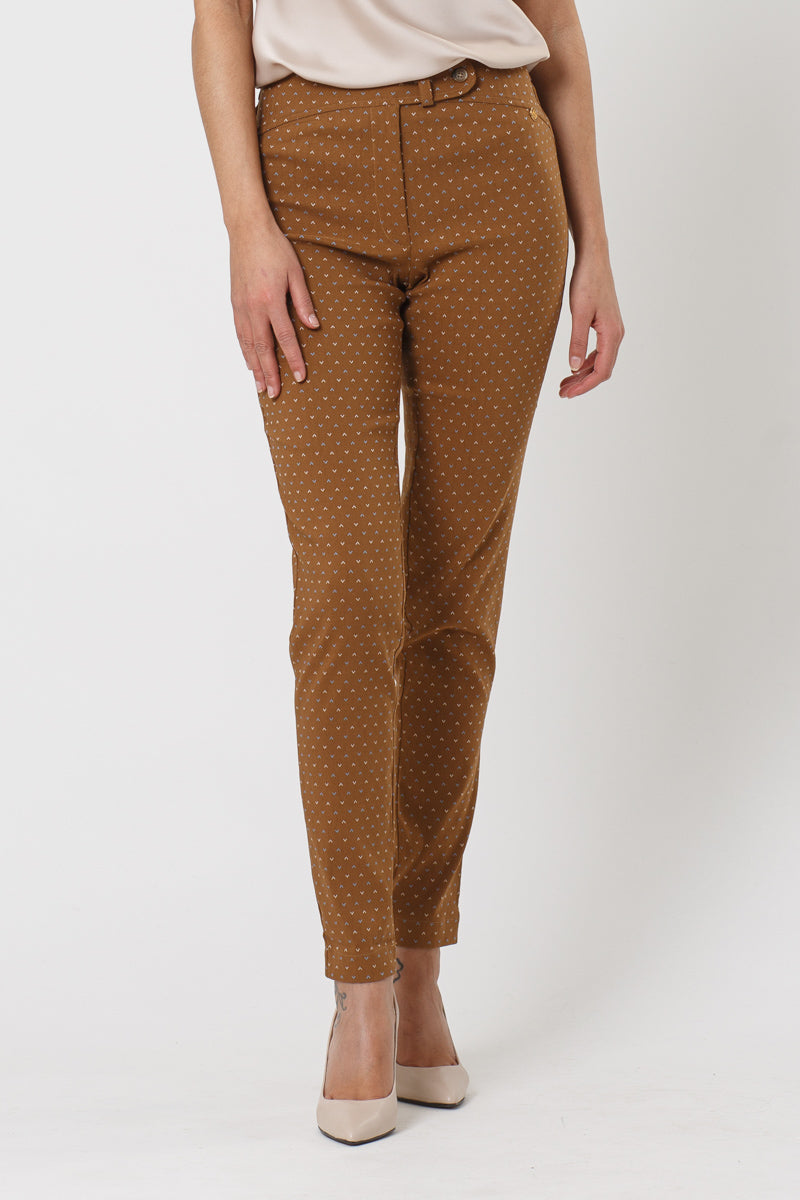 Somie Geo Brown Cropped Trousers